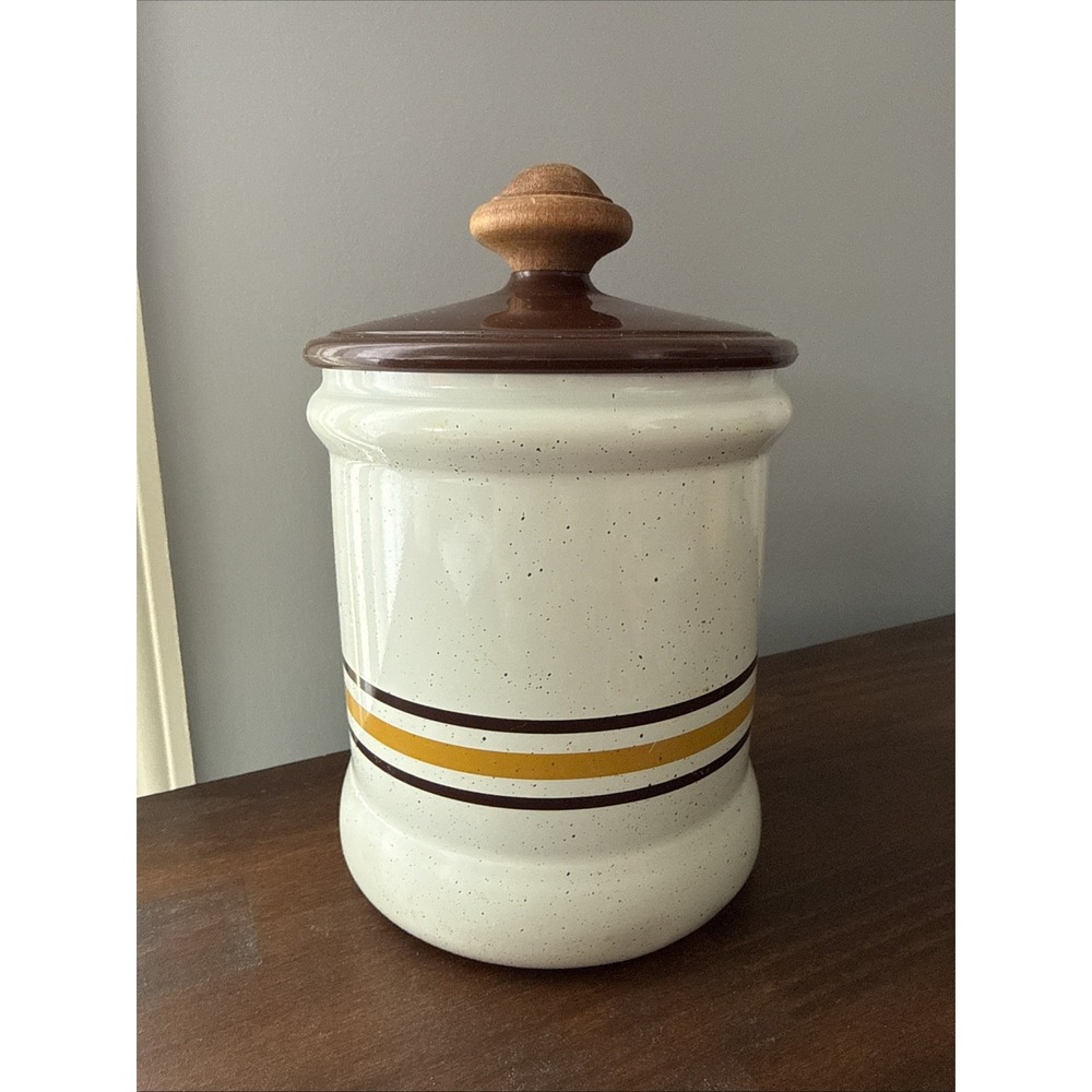 Vintage Retro West Bend 1960-1970s Coffee 8" Canister Wood Knob